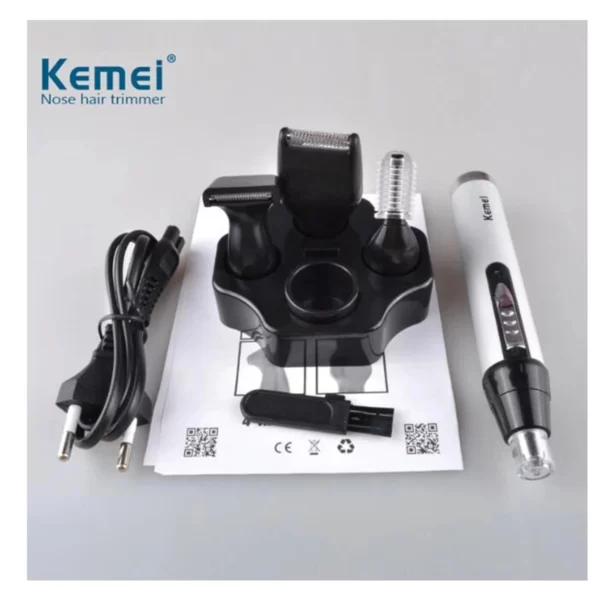 Afeitadora/Depiladora electrica Multifuncion de Nariz, Oidos, Cejas, Eléctrica Recargable Kemei KM-6650 4 en 1 - Imagen 3