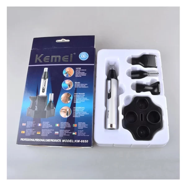 Afeitadora/Depiladora electrica Multifuncion de Nariz, Oidos, Cejas, Eléctrica Recargable Kemei KM-6650 4 en 1 - Imagen 4