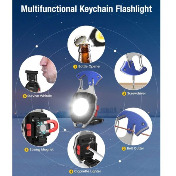 Linterna llavero LED multifuncional recargable resistente al agua y para todo tipo de actividades - Imagen 4