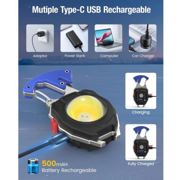Linterna llavero LED multifuncional recargable resistente al agua y para todo tipo de actividades - Imagen 5