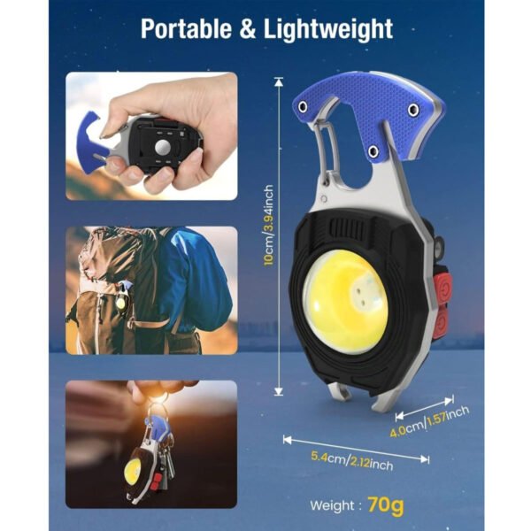 Linterna llavero LED multifuncional recargable resistente al agua y para todo tipo de actividades - Imagen 6