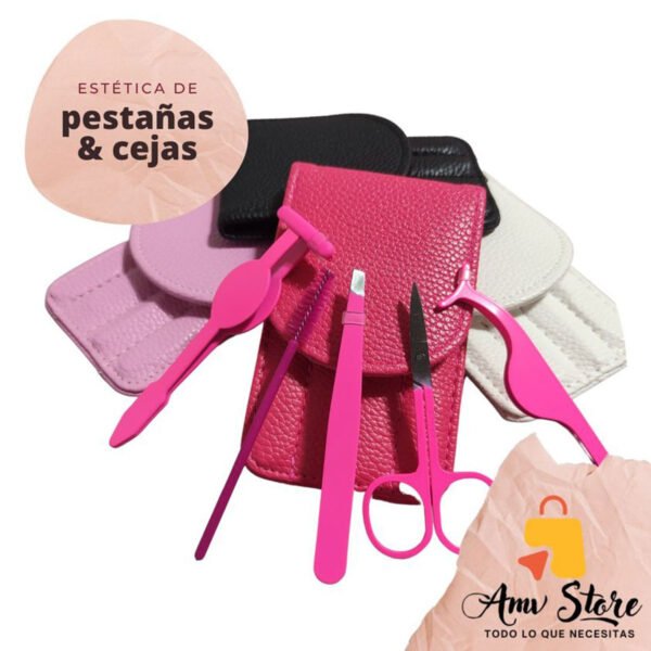 Set de Pinzas de extensión de pestañas, tijera, aplicador de pestañas de cejas de acero inoxidable