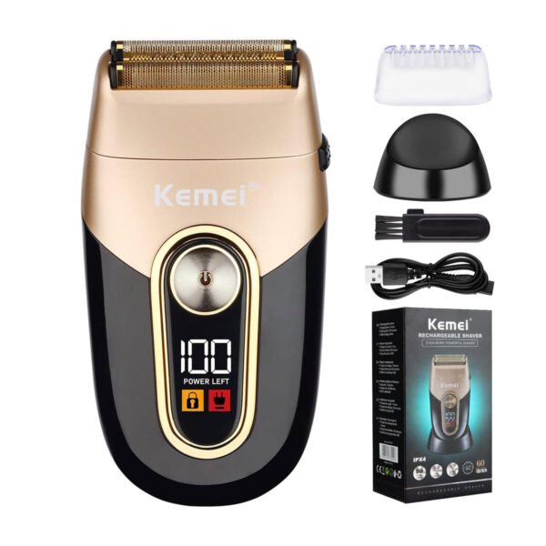 KEMEI Afeitadoras eléctricas para hombres, recortadora de barba recargable inalámbrica impermeable - Imagen 3