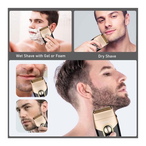 KEMEI Afeitadoras eléctricas para hombres, recortadora de barba recargable inalámbrica impermeable - Imagen 2