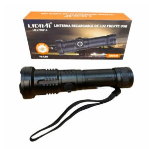 LINTERNA METAL RECARGABLE GRANDE LD-73021 Luz Blanca