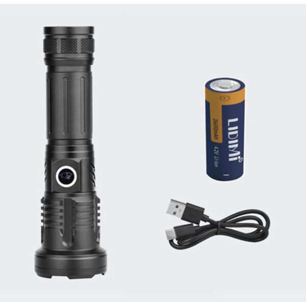 LINTERNA METAL RECARGABLE GRANDE LD-73021 Luz Blanca - Imagen 2